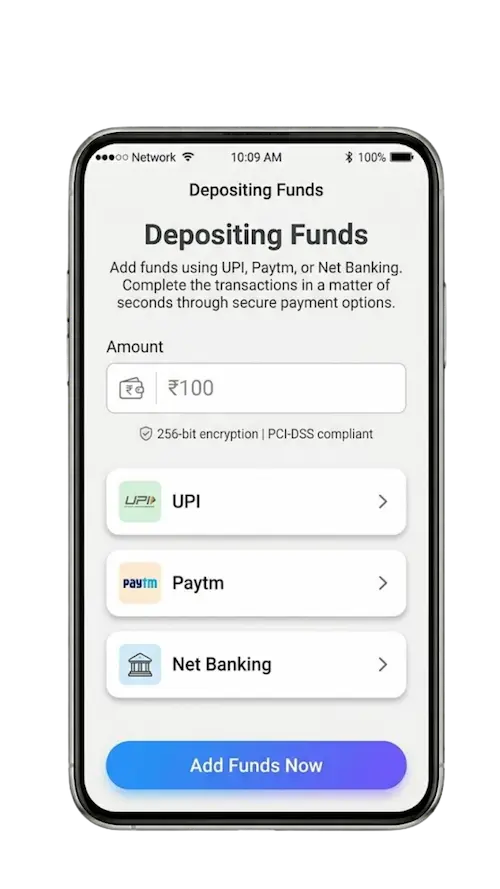 99 Exchange Secure Deposit via UPI Paytm